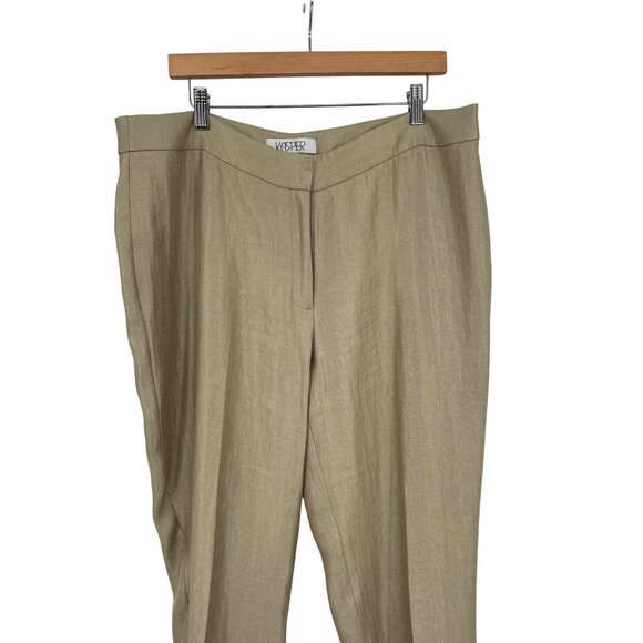 Kasper Womens kristy Slim Fit iridescent gold Tapered Pants Viscose Size 14 - Picture 2 of 6